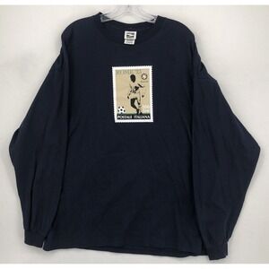 Rome 1923 Italian Post Card Simply For Sports Men's Shirt Size XL Navy Blue